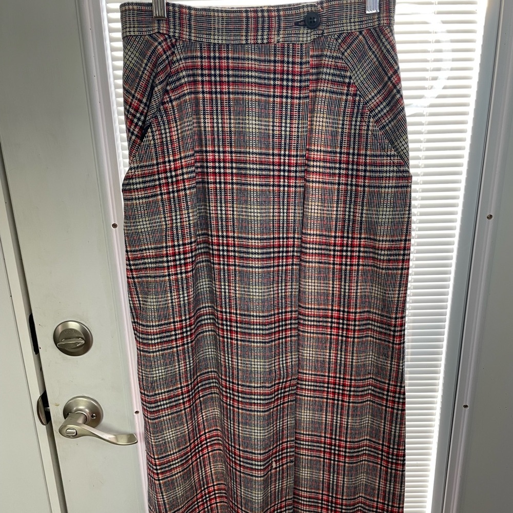 🎉HP🎉 Vintage Pendleton Plaid Pencil Skirt 1970s Pockets Wrap Size M Medium